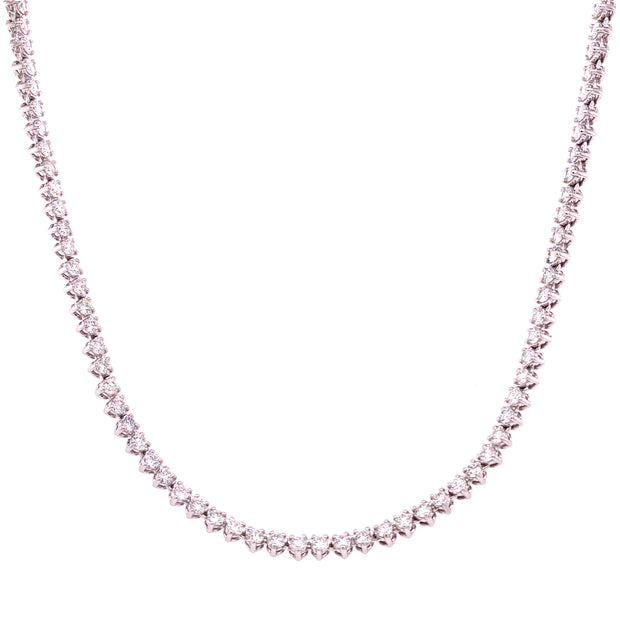 14K White Gold Diamond Riviera Necklace