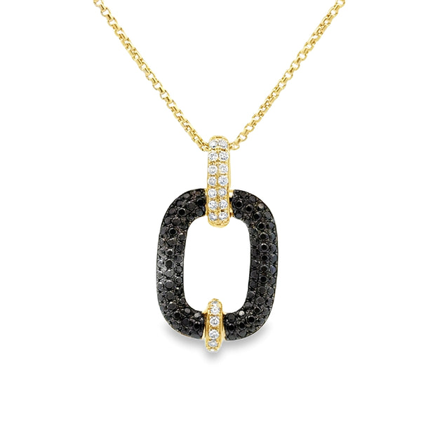 Nava Dee 14K Yellow Gold  Pavé-Set Black & White Diamond Circle Necklace