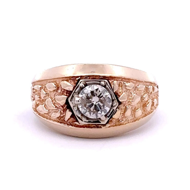 Estate 14K Yellow Gold Gents Diamond Ring