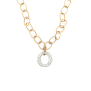 14K Yellow & White Gold Diamond Statement Necklace