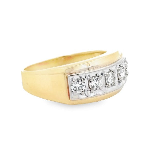 Estate 14K Yellow & White Gold Diamond Ring