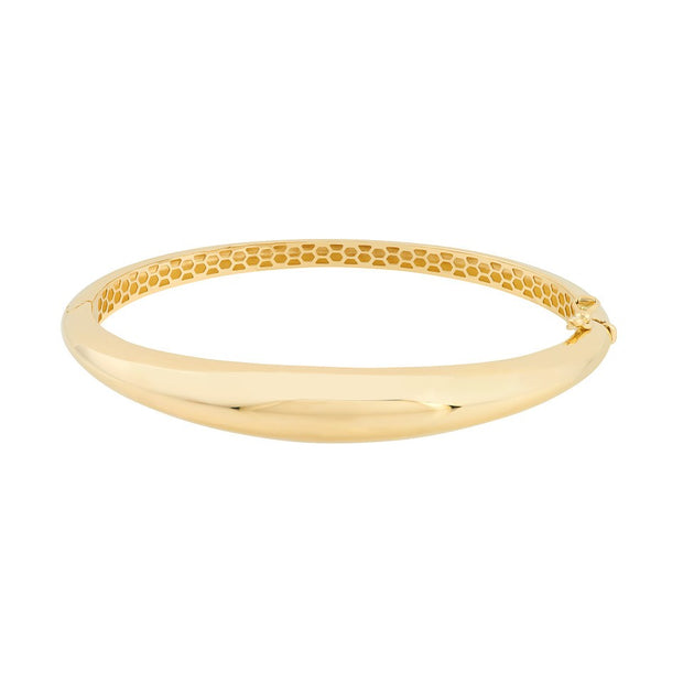 14K Yellow Gold Polished Dome Bangle Bracelet