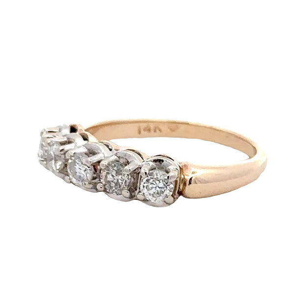 Estate 14K Yellow & White Gold Diamond Ring