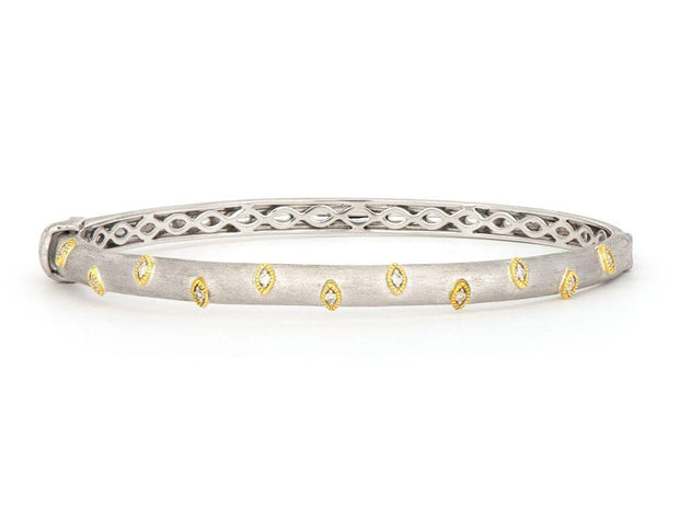 JudeFrances Mixed Metal Staggered Marquis Bangle