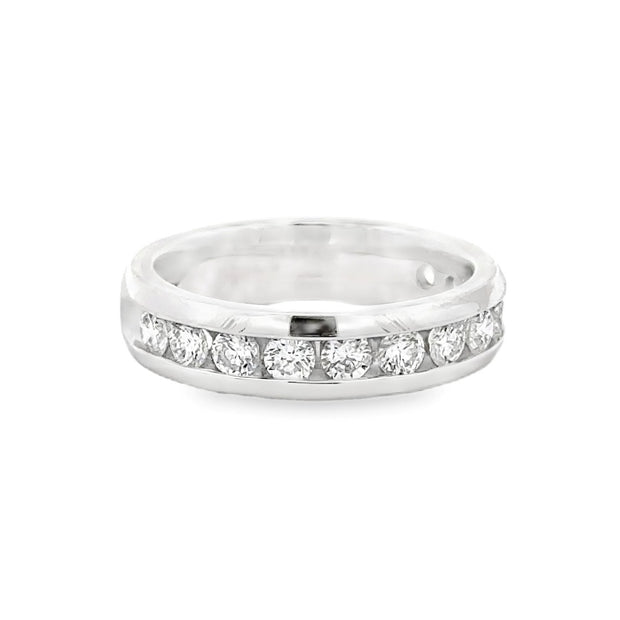 Estate 14K White Gold Channel-Set Diamond Ring