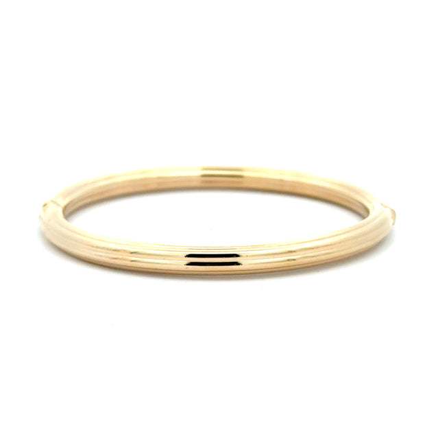 Estate 14K Yellow Ribbed Bangle Bracelet