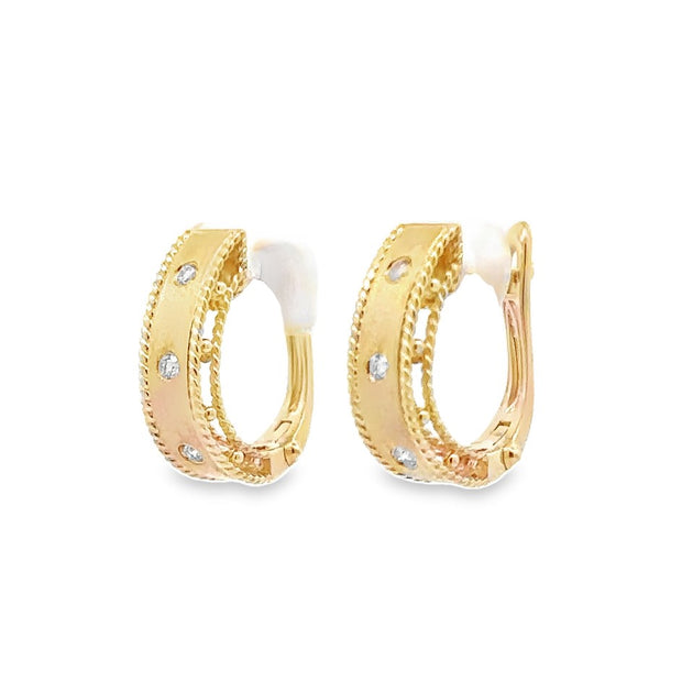 D.M. Kordansky 14K Yellow Gold Diamond Huggie Earrings