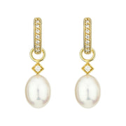 JudeFrances White Pearl Briolette Earring Charms