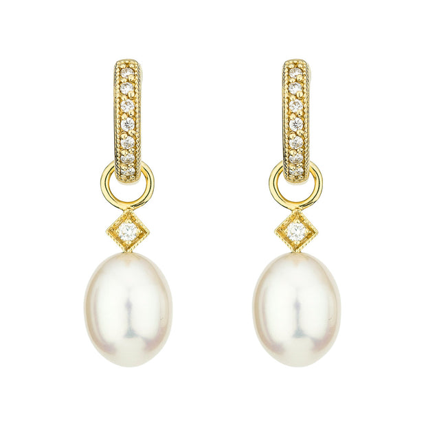 JudeFrances White Pearl Briolette Earring Charms