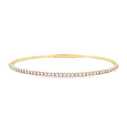 14K Yellow Gold Flexible Diamond Bangle Bracelet
