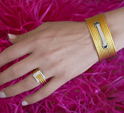 ALOR Yellow Cable Buckle Up Ring with 18kt Gold & Diamonds