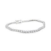 18K White Gold Two Prong Diamond Tennis Bracelet