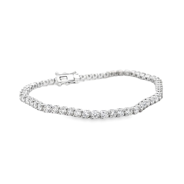 18K White Gold Two Prong Diamond Tennis Bracelet