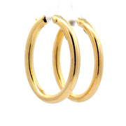 Estate 18K Yellow Gold Large Hoop Earrings
