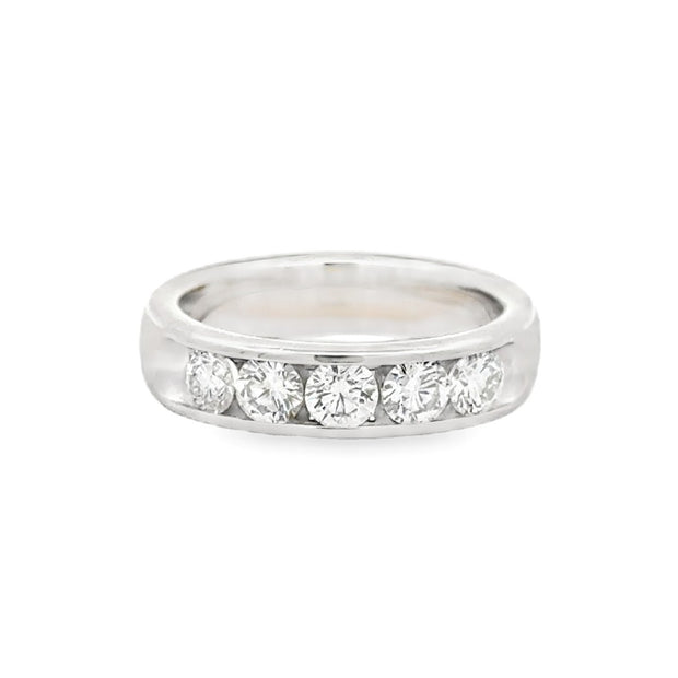 Estate 18K White Gold Diamond Band