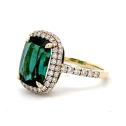 14K Yellow Gold Lagoon Tourmaline & Diamond Ring