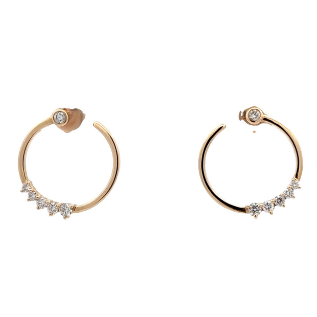 D.M. Kordansky 14K Yellow Gold Contemporary Diamond Earrings