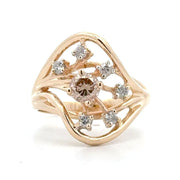 Estate 14K Yellow Gold Free-Form Diamond Ring