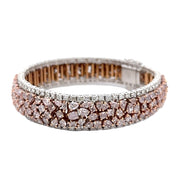 18K Rose & White Gold Pink Diamond & White Diamond Bracelet