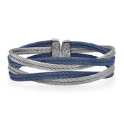 ALOR Blueberry & Grey Cable Entwine Cuff