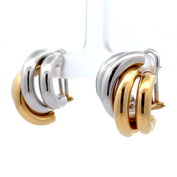 Estate 18K Yellow & White Gold Earrings