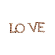 Estate 14K Rose Gold Diamond "LOVE" Earrings