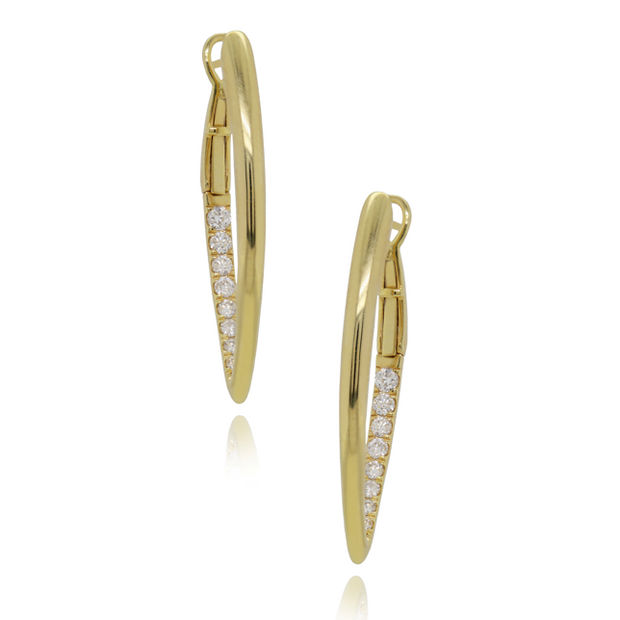 Nava Dee 14K Yellow Gold & Diamond Pointed Hoop Earrings