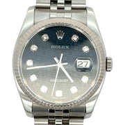Estate Stainless Steel & 18K White Gold Rolex Datejust