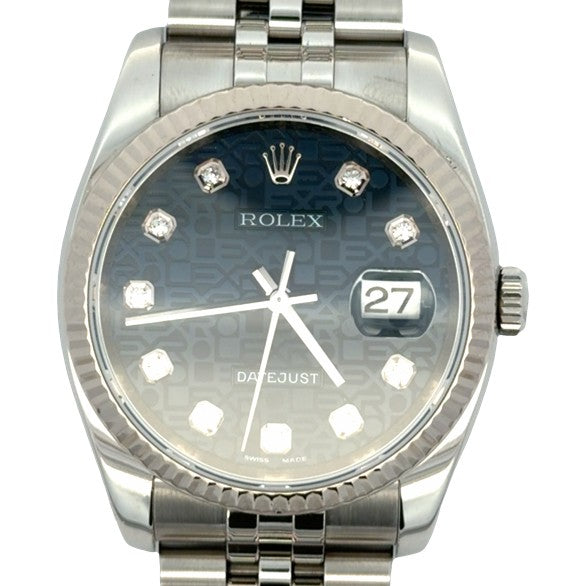 Estate Stainless Steel & 18K White Gold Rolex Datejust