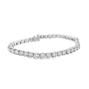 Platinum Two Prong Diamond Tennis Bracelet