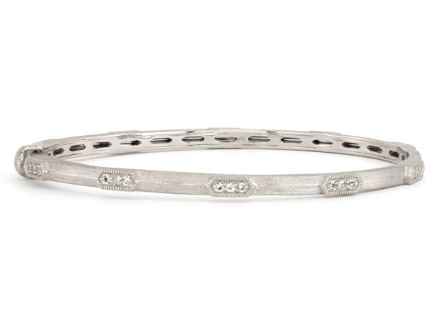 JudeFrances Sterling Silver White Topaz Station Bracelet