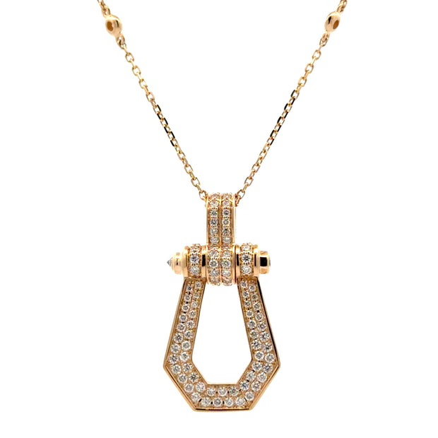 Nava Dee 14K Yellow Gold Door Knocker Diamond Necklace