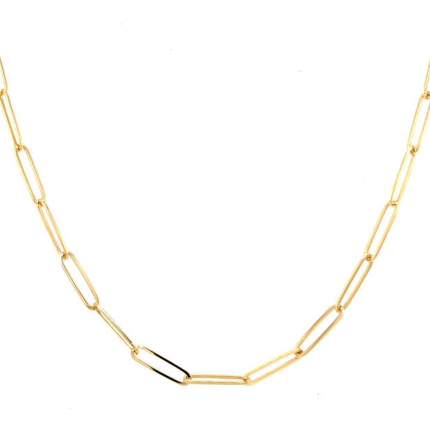 14K Yellow Gold Paper Clip Style Necklace