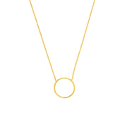 14K Yellow Gold Open Wire Circle Adjustable Necklace