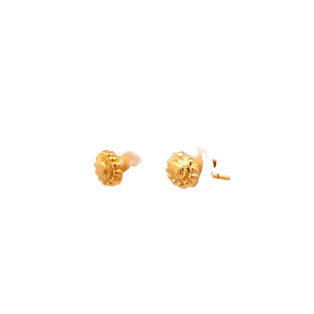 Estate 22K Yellow Gold Small Oval Stud Earrings
