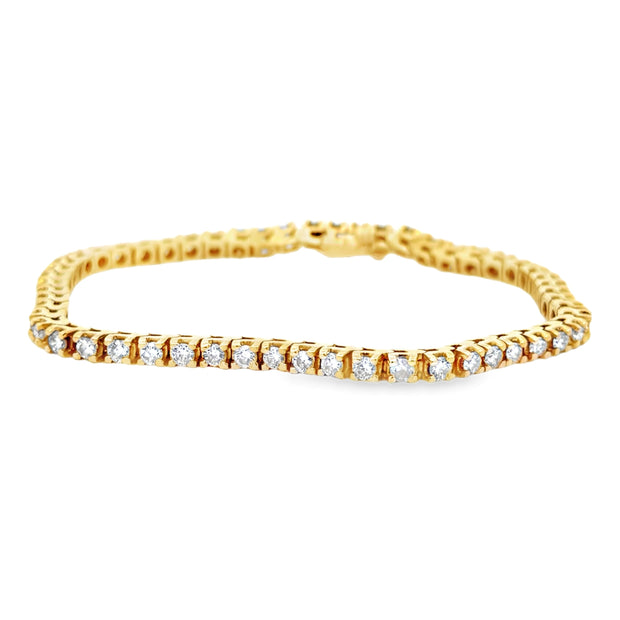 Estate 14K Yellow Gold Diamond Tennis Bracelet