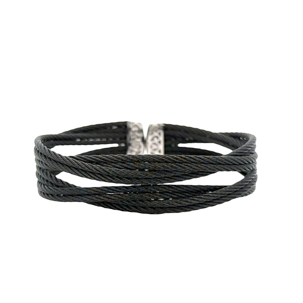 ALOR Black Entwine Cuff Bracelet