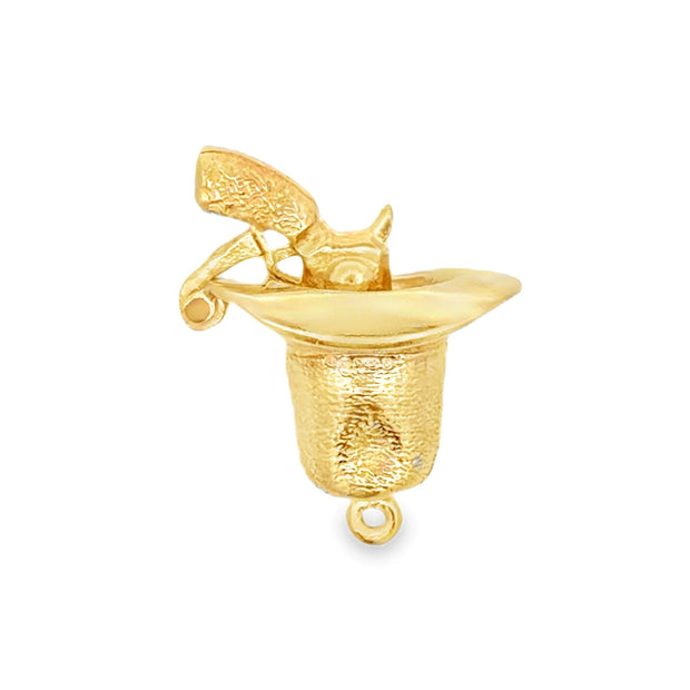 Estate 9K Yellow Gold Cowboy Hat & Pistol Charm