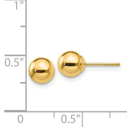 14K Yellow Gold 6mm Ball Stud Earrings