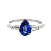 Estate Platinum Sapphire & Diamond Ring