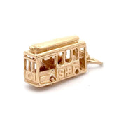 Estate 14K Yellow Gold Cable Car Charm