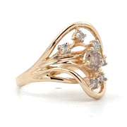 Estate 14K Yellow Gold Free-Form Diamond Ring