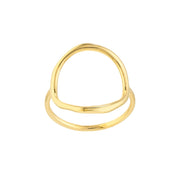 14K Yellow Gold Organic Open Circle Ring