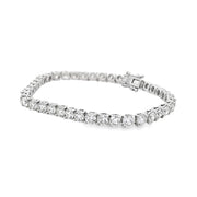 18K White Gold Two Prong Diamond Tennis Bracelet