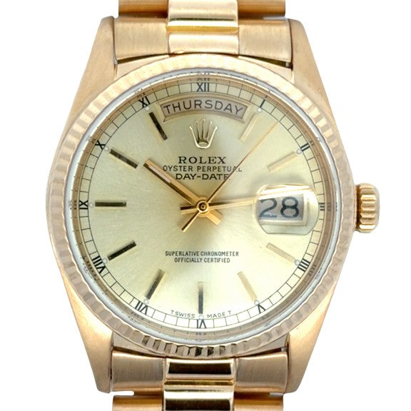 Estate 18K Yellow Gold Rolex Day-Date