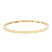 14K Yellow Gold Plain Square Tube Bangle Bracelet