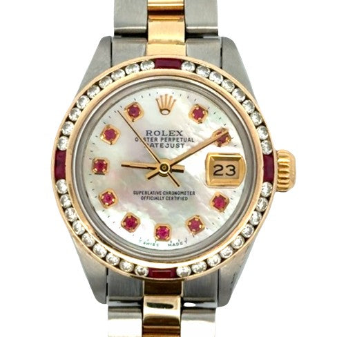 Estate Stainless Steel & 14K Yellow Gold Rolex Datejust