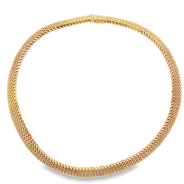 Estate 14K Yellow Gold Woven Choker Necklace