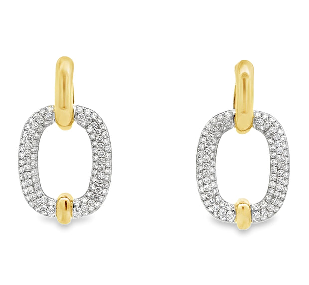 Nava Dee 14K Yellow & White Gold Pavé-Set Diamond Circle Earrings
