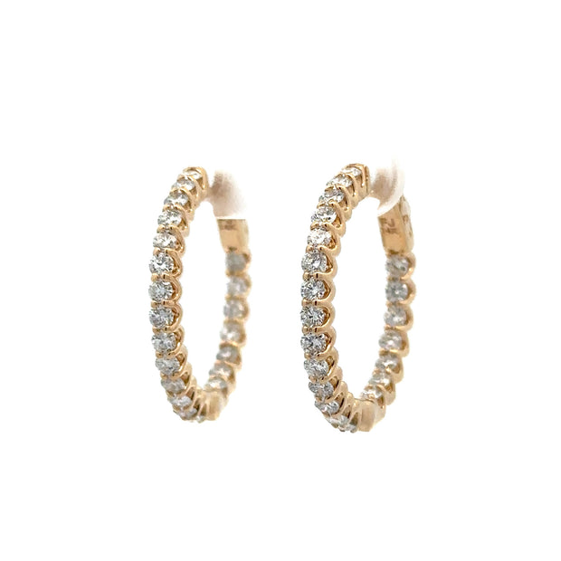 14K Yellow Gold Inside-Out Diamond Earrings